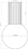 A technical drawing of a ceiling lamp with dimensions indicated. Produktbild-Vorschau