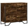 vidaXL Komoda kouřový dub 91x35,5x74,5 cm materiál na bázi Náhled obrázku produktu 1