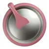 A pink ice cream maker plate with a pink spatula on a white background. Podgląd zdjęcia produktu