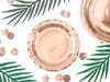 6 piatti di carta rotondi in oro rosa, lucidi, 23cm Anteprima dell’immagine prodotto 8
