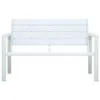 Panchina da giardino 120 cm HDPE bianco effetto legno Anteprima dell’immagine prodotto 1