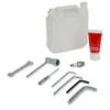 A collection of tools and accessories for a gasoline-powered tool, including a fuel can, grease tube, spark plug, wrenches, and Allen keys. Anteprima dell’immagine prodotto