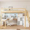 A loft bed with a desk and shelves underneath, set up in a room. Náhled obrázku produktu