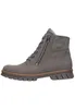 A side view of a gray women's lace-up boot with a zipper. Anteprima dell’immagine prodotto
