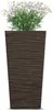 A potted plant with white flowers in a dark brown textured planter. Produktbild-Vorschau