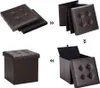 Čalouněný skládací taburet s úložným prostorem 38 x 38 x 38 Náhled obrázku produktu 3
