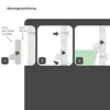 Diagrams illustrating the installation of a rain pipe flap. Produktbild-Vorschau