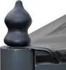 A close-up view of the top corner of a gray pergola or gazebo, showing a decorative black finial attached to a metal pole and the edge of the gray fabric canopy. Náhľad obrázku produktu
