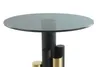 Qiyano Beistelltisch rund Säule Skulptur Edelstahl Glas Produktbild-Vorschau 3
