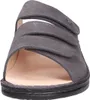 A close-up front view of a grey sandal. Produktbild-Vorschau