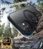 A black phone case is shown on a rocky, outdoor terrain, suggesting durability and protection. Anteprima dell’immagine prodotto