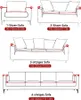 A collage showing different sofa sizes with diagrams and measurements for covers. Produktbild-Vorschau