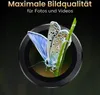 A close-up of a butterfly on a blade of grass, framed by a camera lens graphic. Produktbild-Vorschau