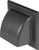 A black ventilation cover is shown from a diagonal angle against a light gray background. Produktbild-Vorschau