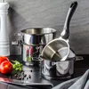 Set mit 4 edelstahltöpfen 14/16/18/20 cm + 1 griff + 2 Produktbild-Vorschau 5