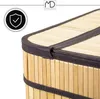 Skládací koš na prádlo s víkem, bambusový, dřevěný, 80 l Náhled obrázku produktu 4