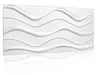 A white 3D wall panel with a wavy pattern, shown at an angle with a reflection below. Anteprima dell’immagine prodotto