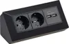 ChiliTec 2-drożny blok gniazd + 2x USB czarny 250V AC / 16A Podgląd zdjęcia produktu 1
