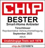 A marketing image with text and logos, indicating an award or certification. Produktbild-Vorschau