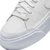 A close-up view of the toe and laces of a white Nike Court Legacy Lift sneaker. Náhled obrázku produktu