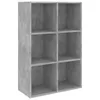 A grey, six-compartment shelving unit is shown against a white background. Produktbild-Vorschau