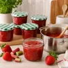 100er Set Sturzglas 230 ml To 82 grün karierter Deckel Produktbild-Vorschau 3