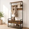 Relaxdays Garderobekast, schoenenrek, 2 lades, stang, 10 Productafbeelding-voorbeeld 3