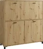 A front view of a wooden cabinet with black handles. Produktbild-Vorschau