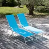 2erSet Sonnenliegen SARDINIA aus blauem Textilene - weißes Produktbild-Vorschau 2