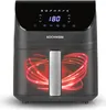 A digital air fryer with a display showing '180' and red swirling heat lines inside. Produktbild-Vorschau