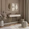 A modern console table with a drawer, decorated with wall art and a vase of dried flowers. Produktbild-Vorschau