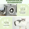 PawHut Škrabadlo 107 cm Mačací veža s jaskyňou, plyšové Náhľad obrázku produktu 5