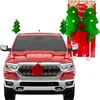 A red truck decorated with Christmas-themed car accessories. Podgląd zdjęcia produktu