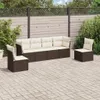 vidaXL 6-tlg. Garten-Sofagarnitur mit Kissen Braun Poly Produktbild-Vorschau 2