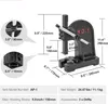 A diagram of an arbor press with dimensions and specifications. Náhled obrázku produktu