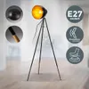 Lampadaire rétro noir doré lampe à pied métal design Voir les images du produit 9