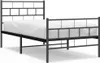 Postel s čelem a nohou kovová černá 100x200 cm Náhled obrázku produktu 1