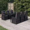 vidaXL 7-tlg. Garten-Essgruppe mit Kissen Schwarz Produktbild-Vorschau 2