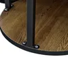 Table basse ronde de 70 cm, aspect noyer, MDF rainuré, Voir les images du produit 6