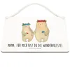 Mr. & Mrs. Panda Schild Bären mit Blumenkranz DIN A5 - Weiß Produktbild-Vorschau 2