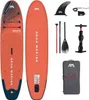 A collection of stand-up paddleboard equipment laid out on a white background. Produktbild-Vorschau
