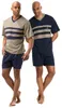 LE JOGGER Pyjama 4 -teilig marine, beige Größe 52/54 Produktbild-Vorschau 2