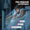 A man sleeping in a bed while a tower fan is operating. Náhled obrázku produktu