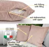 Dekokissen Cordsamt einfarbig mit Füllung für Sofa und Bett Produktbild-Vorschau 3