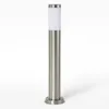 A silver bollard light with a white frosted top, shown in isolation against a white background. Náhľad obrázku produktu