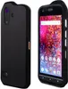 A split image showing the front and back of a black smartphone case. Podgląd zdjęcia produktu