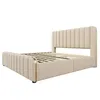 Modernes Polsterbett , Beige Leinen mit USB Typ-C Produktbild-Vorschau 31
