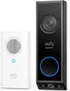 A black video doorbell and a white wireless speaker are shown side-by-side against a white background. Voir les images du produit