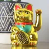 Glückskatze - Maneki-neko - Winkekatze - 13 cm - gold Produktbild-Vorschau 7