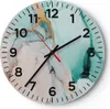 Wanduhr - Rund - Glasuhr - Marmor Abstraktion Türkis - Produktbild-Vorschau 1